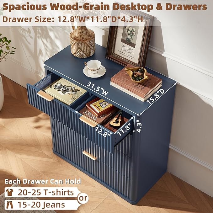 LEYAOYAO Fluted 5 Drawers Dresser - Image 5