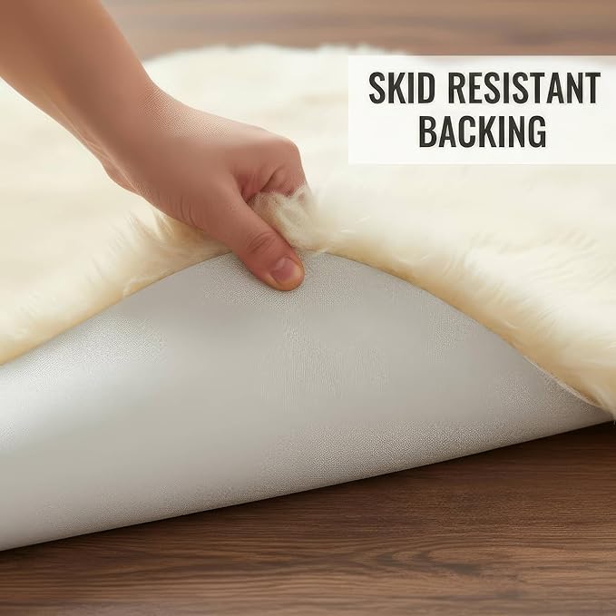 Premium Genuine Sheepskin Rug 6' x 8' Long Fur Soft & Natural Shaggy Living - Image 6