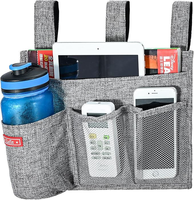 Zafit Linen Bedside Caddy, Bedside Storage Organizer by ZAFIT