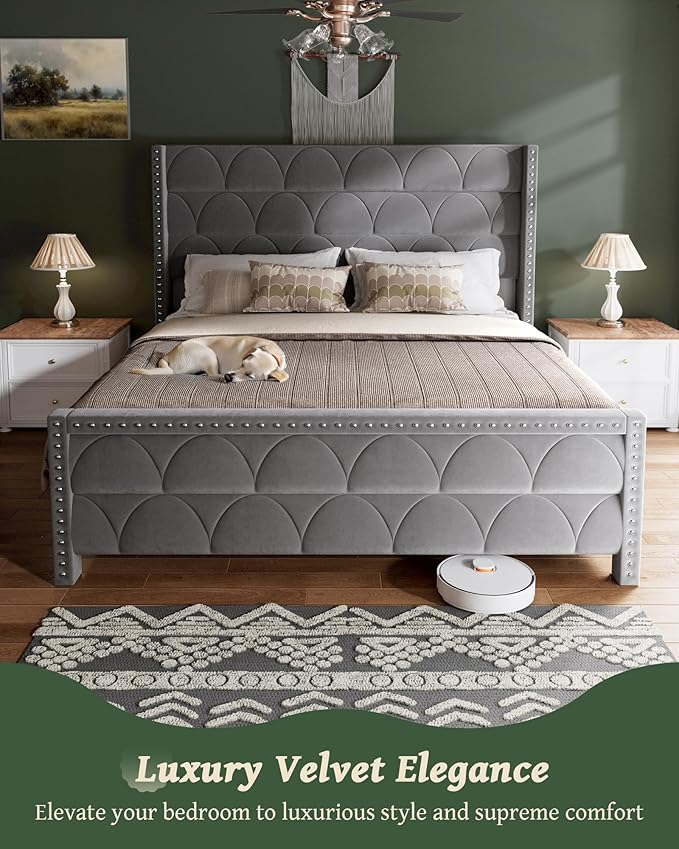 King Size Bed Frame with 56" Headboard - Image 4