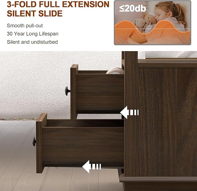 HIFYOBRO Narrow End Table with Flip Top Charging Station Set of 2, Side Table - Image 5