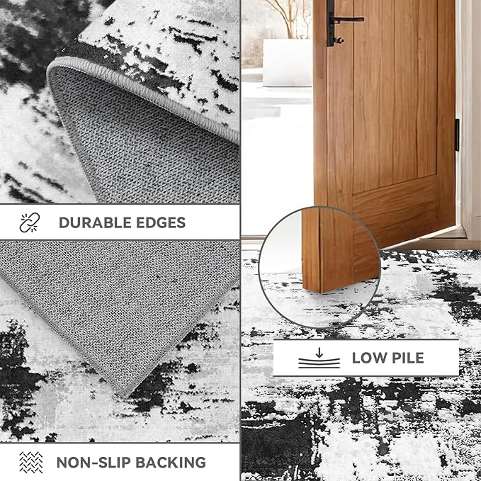 3x6 Kitchen Hallway Runner Rug: Long Washable Rug Runner Non-Slip Indoor - Image 6