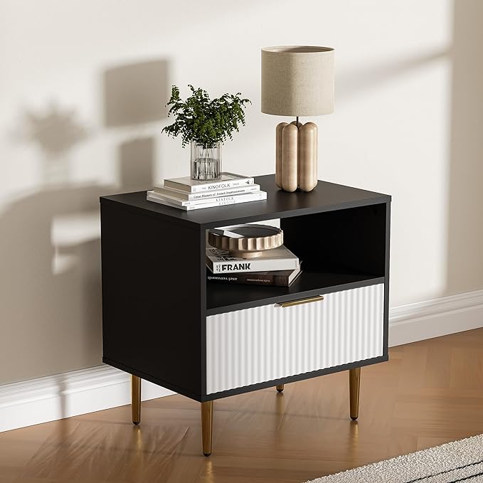 Nightstand with Drawer, End Table with Storage, Bed Side Table with Open Space - Image 7