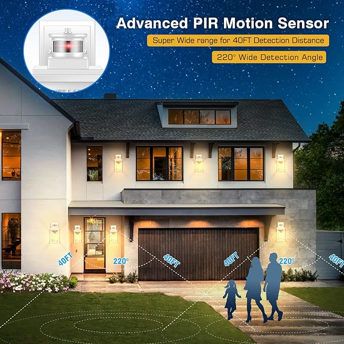 VIANIS Motion Sensor Outdoor Lights, Aluminum Waterproof Porch Lights Outdoor - Image 4