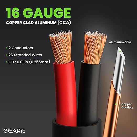 GEARit Outdoor Speaker Wire CL3 Rated, 16 Gauge Speaker Wire, Speaker Cable 200 - Image 5