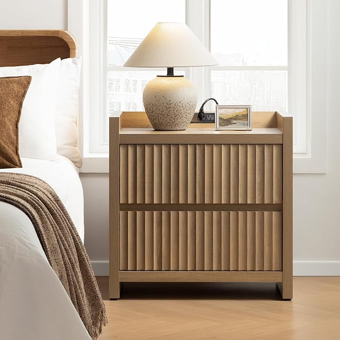 SICOTAS Night Stands Set of 2-Fluted Nightstands - Image 2