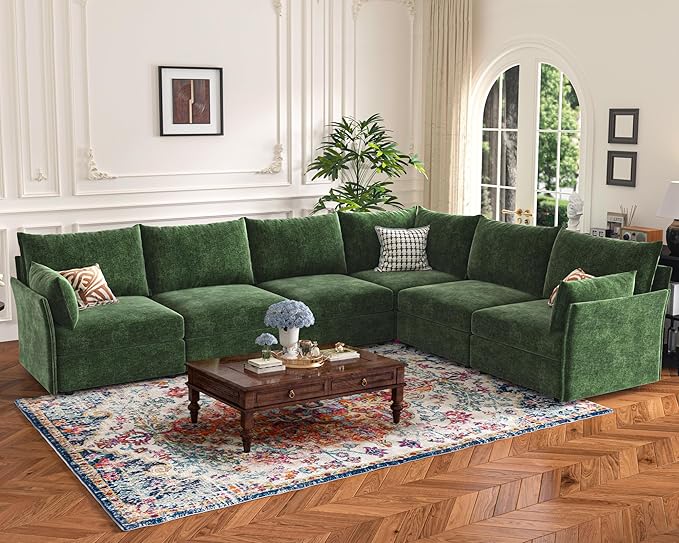 ABCASA 135.5" Oversized Modular Sectional Sofa, L Shaped Convertible Couch - Image 8