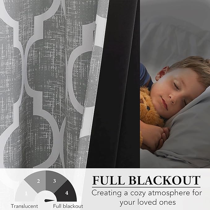 Beauoop 100% Blackout Curtains 72 Inches Long 2 Panels - Image 4