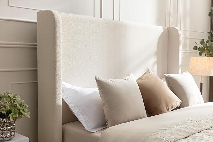 California King Size Upholstered Bed Frame, Platform Bed Frames - Image 6