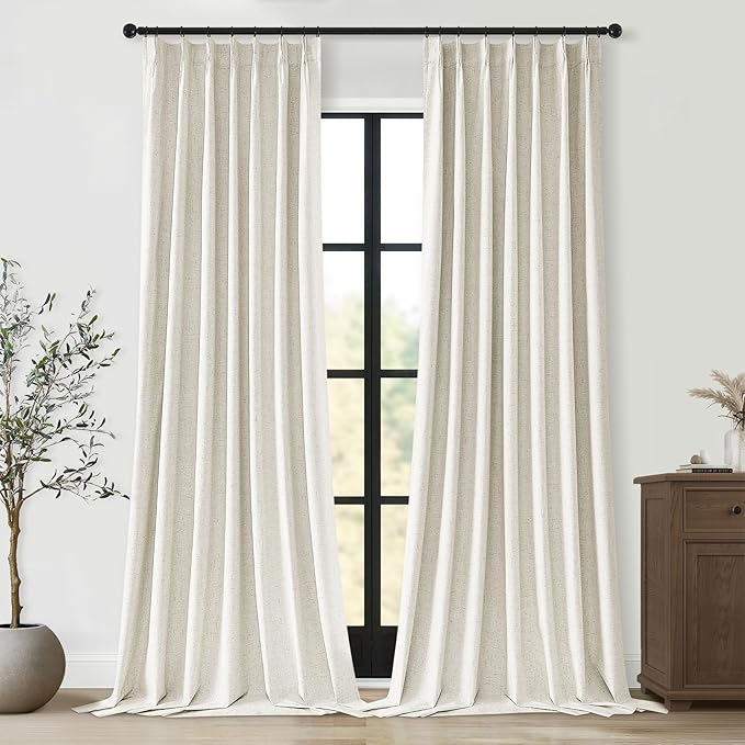 Topfinel 100 Inch Long Black Out Custom Drapery Panels, Double Pinch Pleated by Topfinel