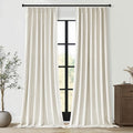 Topfinel 102 Inches Long Custom Blackout Linen Curtains, Pinch Pleated Noise by Topfinel
