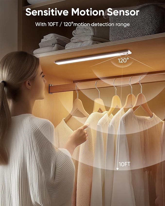 Under Cabinet Lighting Wireless, Rechargeable 62 LED Motion Sensor Light Indoor - Image 2