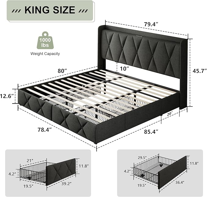 Feonase King Size Bed Frame - Image 2