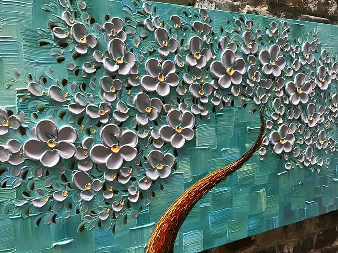 YaSheng Art- 3D Flowers Artwork Oil Painting On Canvas 100% Hand Painted - Image 2