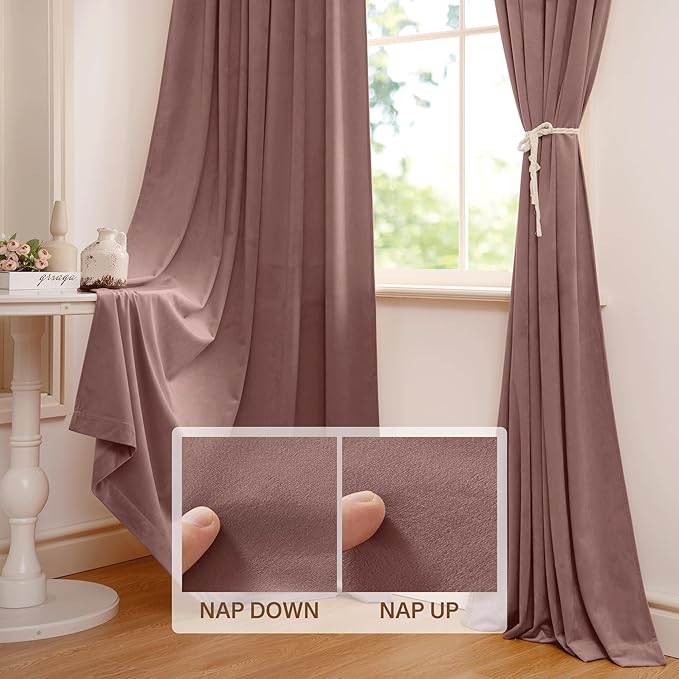 StangH Mauve Rose Velvet Curtains - Image 4