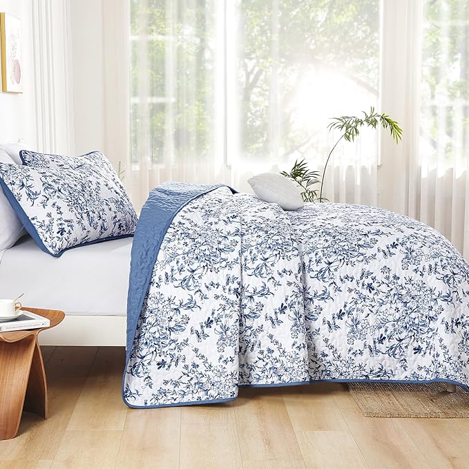 WONGS BEDDING Quilt King Size, Botanical Quilt - Image 3