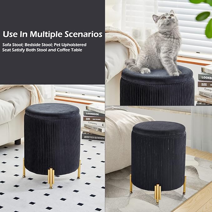 Mxfurhawa Round Ottoman Foot Stool - Image 8