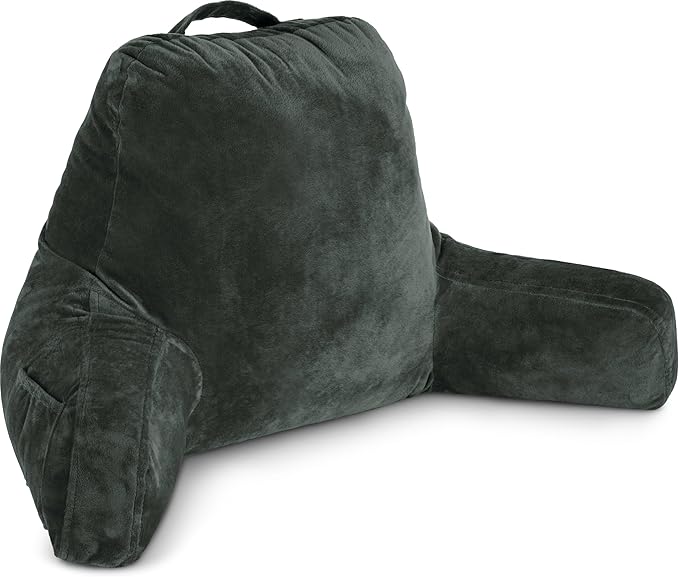 Husband Pillow Dark Green, Original Reading Pillow in Bed Rest Chair, Shredded by HusbandPillow