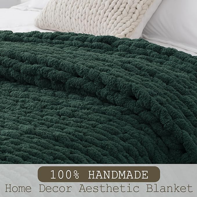 Chunky Knit Throw Blanket 60"X 80", 100% Handmade - Image 2