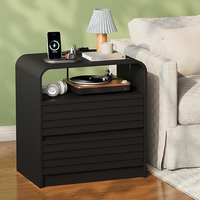 24" Wide Modern Fluted Nightstand - Image 6