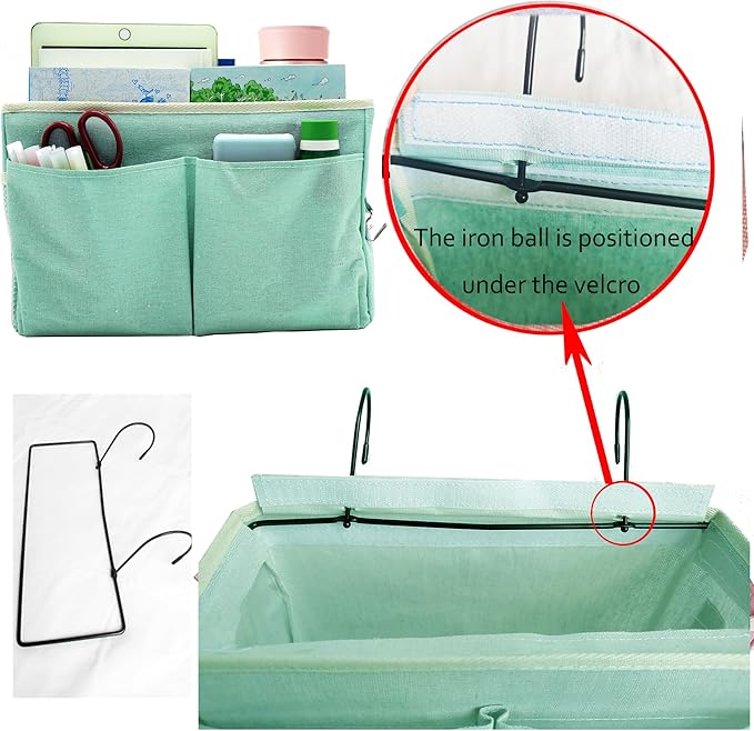 Someteth 2-Pack Bedside Caddy Bedside Hanging Storage Basket Multi-Function - Image 3