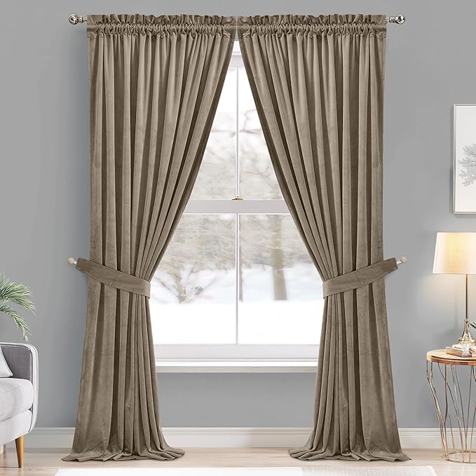 StangH Camel Beige Velvet Curtains - Image 2