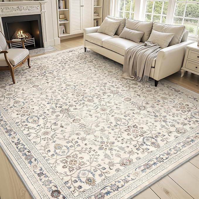 MontVoo-Vintage Area Rug 6X9 Beige Rugs by MontVoo