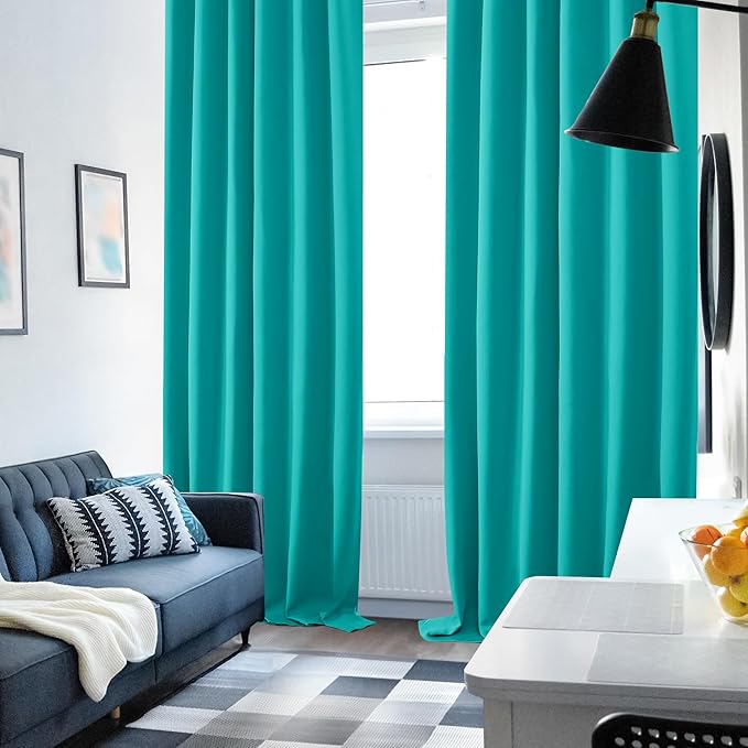 Deconovo Blackout Curtains, Thermal Insulated, W52 x L63 2 Panels, Back Tab - Image 4