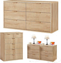 LEYAOYAO Fluted Dressers & Nightstand Set of 4, Wood 48" Wide Dresser & 42" by LEYAOYAO-Findtheshiningpointofyourideallife%EF%BC%81