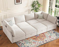 ABCASA 136.4" Oversized Modular Sectional Sleeper Sofa Bed, U Shaped by ABCASA