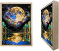 URVIP LED Glowing Photo Frame, 3D Starry-Sky Blue Moon Wall Art, 9x12 Inches by URVIP