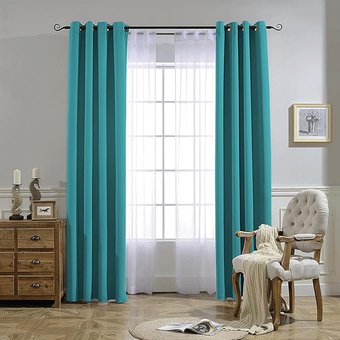 NICETOWN Peacock Teal Blackout Curtains - Image 7
