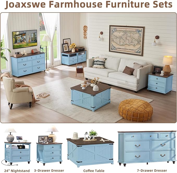 24" Wide Farmhouse Nightstand - Image 8