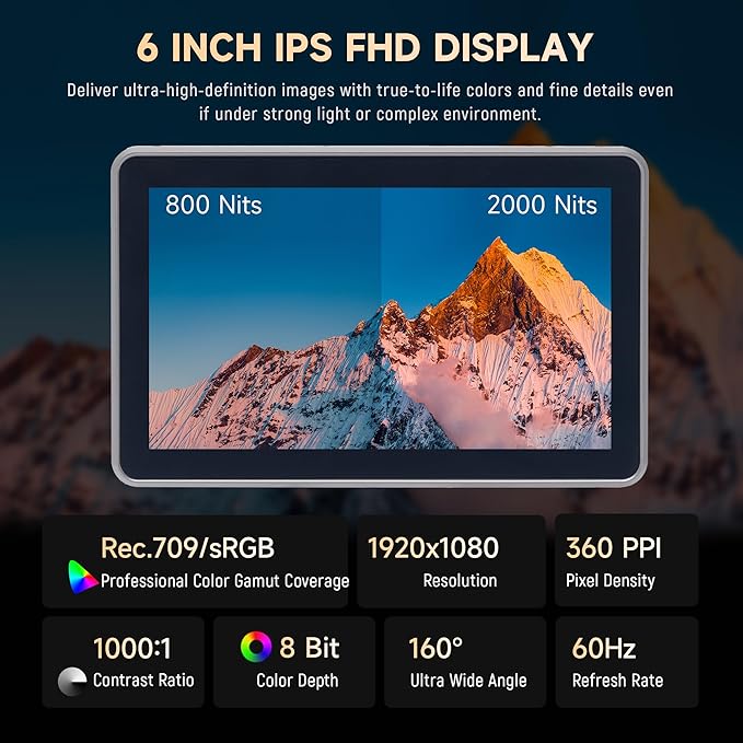 VILTROX DC-X3 2000 Nits SDI Camera Field Monitor Kit - Image 3