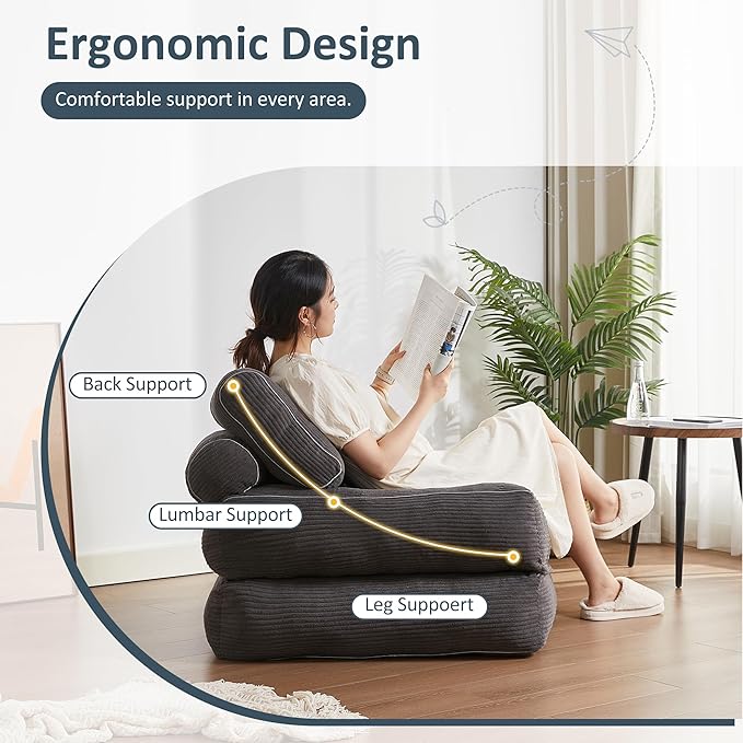 Folding Chair Bed, Futon Sofa Bed, Floor Couch - Image 4