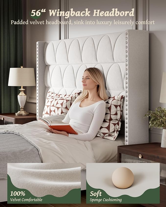 King Size Bed Frame with 56" Headboard - Image 5