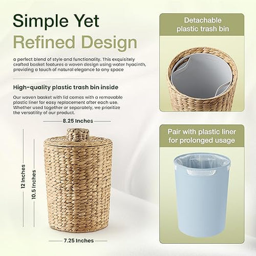 2 Gallons Wicker Waste Basket - Image 2