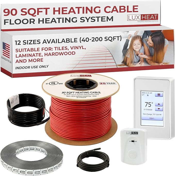 LuxHeat 90sqft Floor Heating Cable Kit - 240v In Floor Heating System by LuxHeat