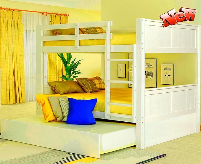 TSAMPA Latest Upgraded & Stronger Heavy Duty Solid Wood Full Over Full Bunk Bed by Unknown