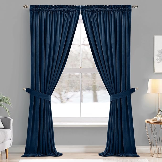 StangH Navy Blue Velvet Curtains - Image 2