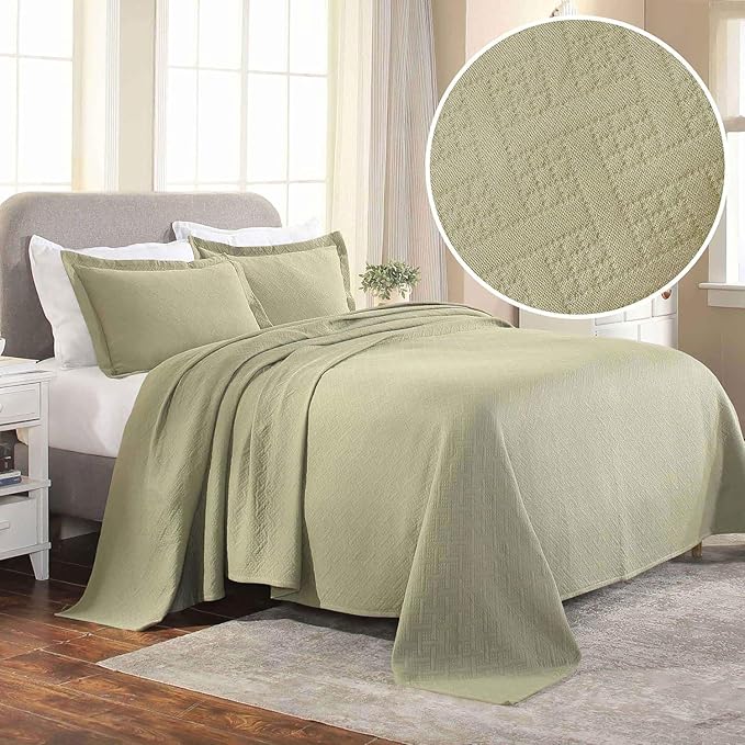 Superior 100% Cotton Basket Weave Bedspread - Image 5