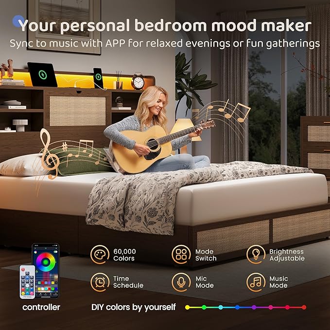 Queen Size Rattan Bed Frame - Image 6