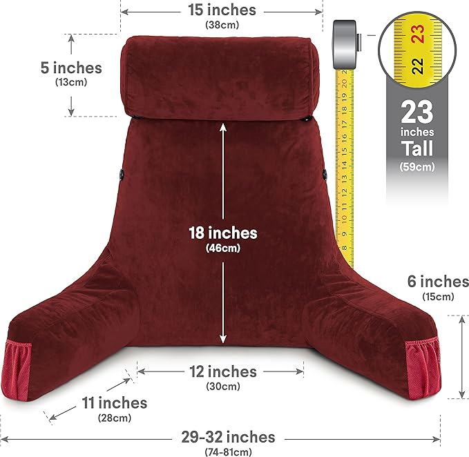 Husband Pillow Medium Maroon, Backrest - Image 4