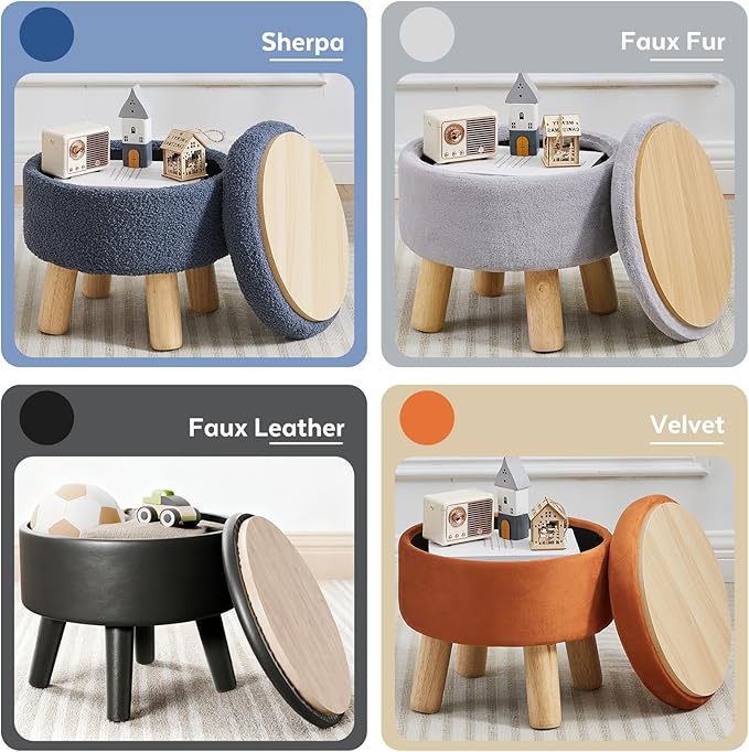 FIMIVIBI Small Foot Stool Ottoman - Image 8