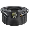 XLR Cables 200ft 1 Pack, Professional Gold-Plated Rean Connectors from Neutrik by AA