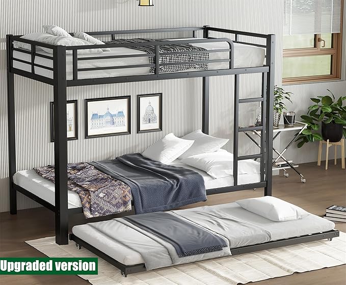 LUXIEE Upgraded & Stronger Heavy Duty Steel Twin XL Over Twin XL Bunk Bed Frame - Image 9