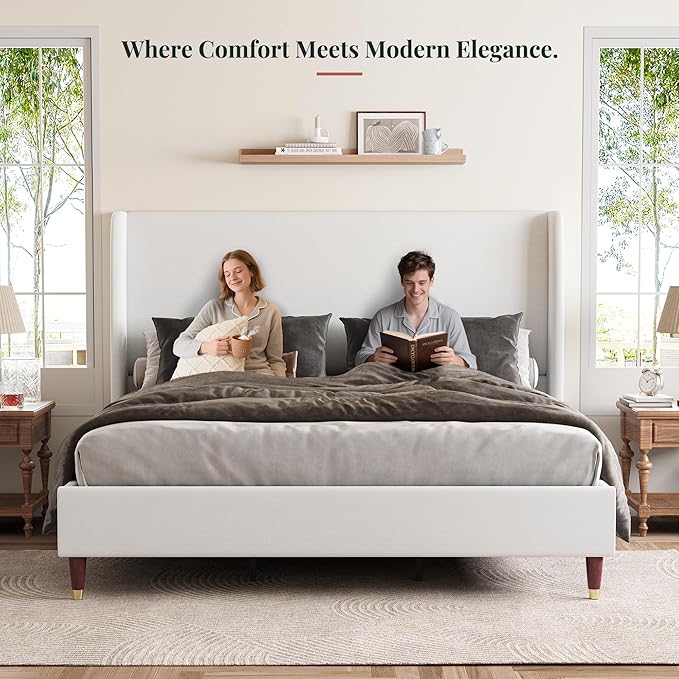 Jocisland Full Upholstered Platform Bed Frame - Image 4