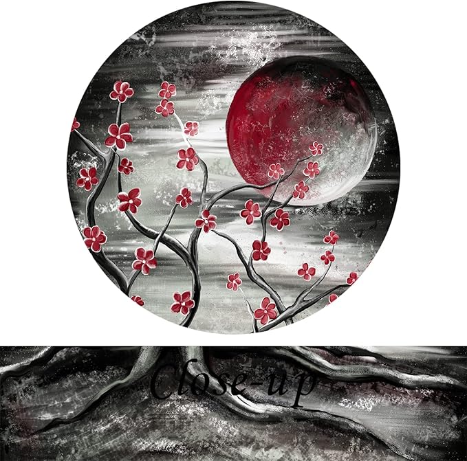 KREATIVE ARTS 3 Piece Full Moon Tree Canvas Wall Art Modern Abstract Black and - Image 5