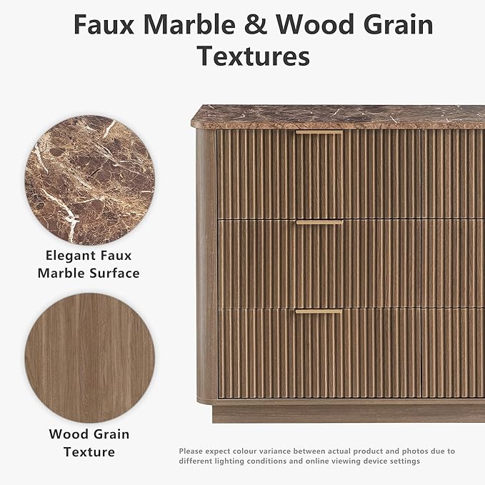 win2win 6 Drawer Dresser, Mid Century Modern Dresser - Image 3