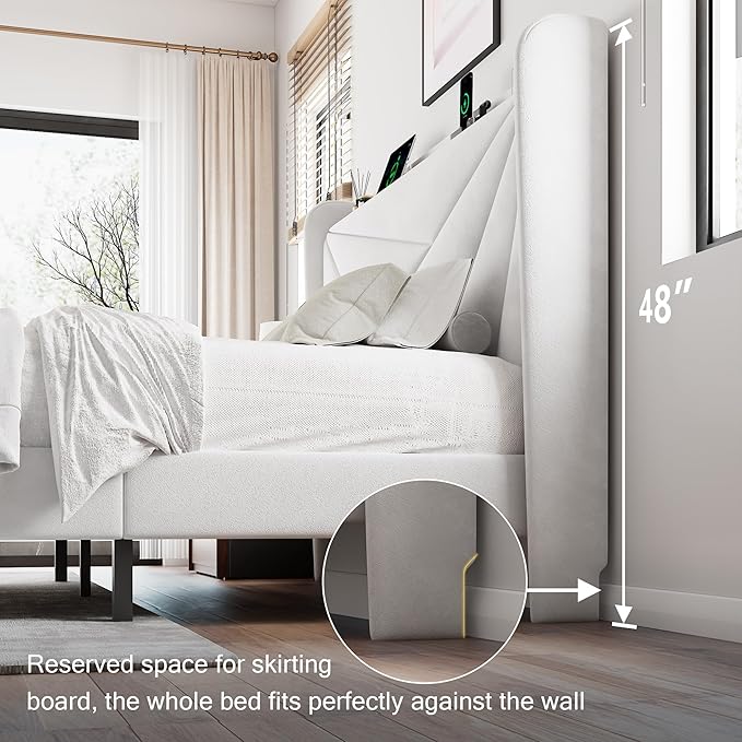 Queen Size Upholstered Bed Frame - Image 7